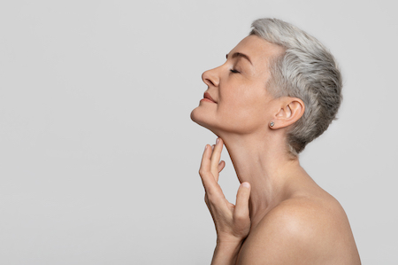 Mature woman with beautiful neck line